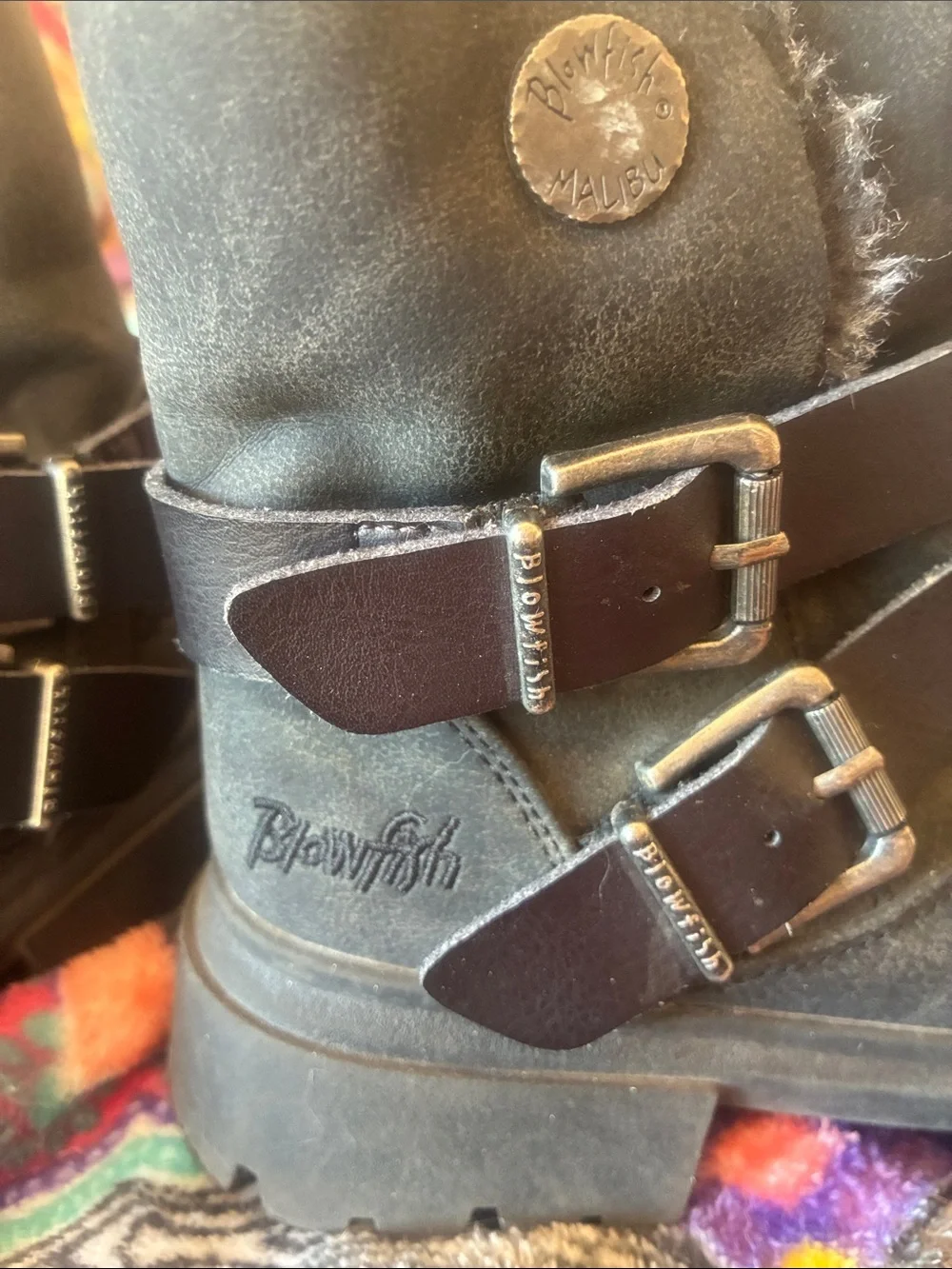 Little girls Blowfish fur lined boots size 1